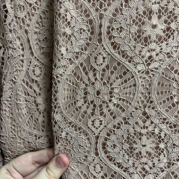 Adrianna Papell Plus Size Blush Pink Lacy Doily Long-Sleeve Blouse SZ XXL - Picture 3 of 4